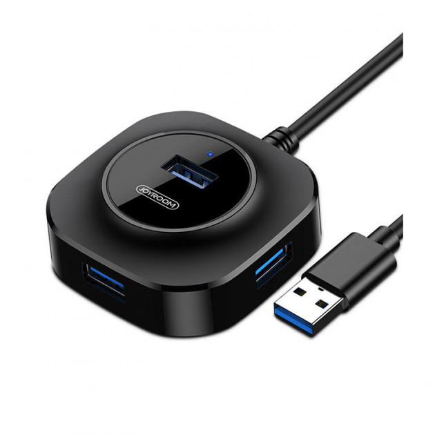 USB Hub 4хUSB 3.0 JOYROOM концентратор юсб хаб 1.5м (чорний), фото 1