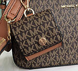 Сумка брендова жіноча MK (0100) brown, фото 5