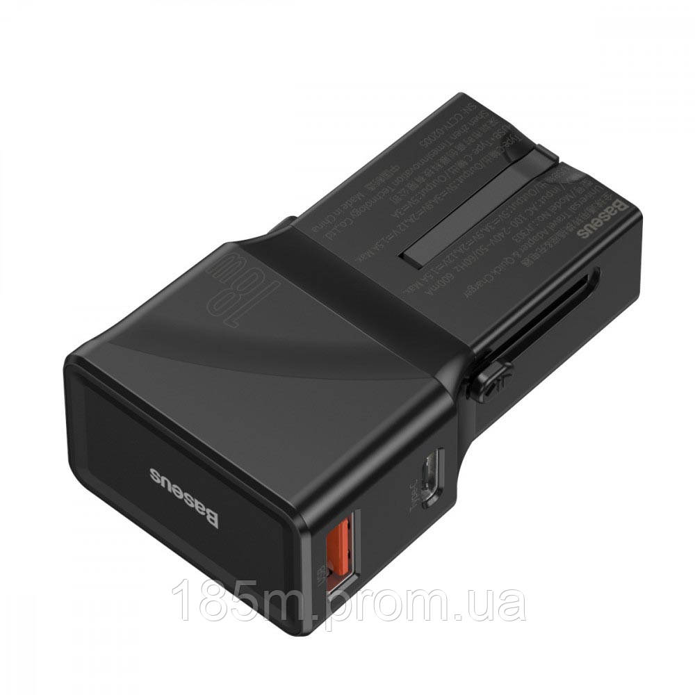 BASEUS Universal ( 4 в 1 ) conversion plug PPS charger C+U 18W Black