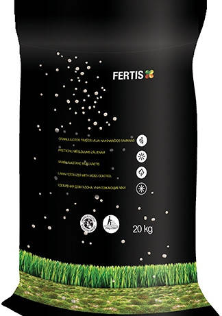 Добриво для газону та знищення моху NPK 15-0-0+Fe (20 кг), FERTIS, фото 2