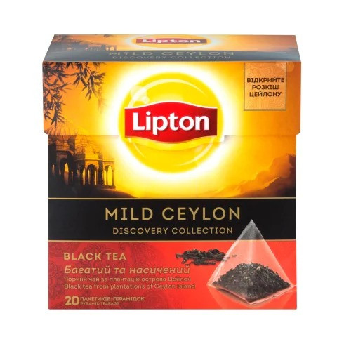 Чорний цейлонський чай у пірамідках Lipton Mild Ceylon 20 шт., фото 1