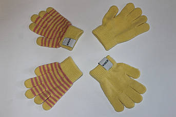 Демісезонні дитячі рукавички Жовті 1-8 років