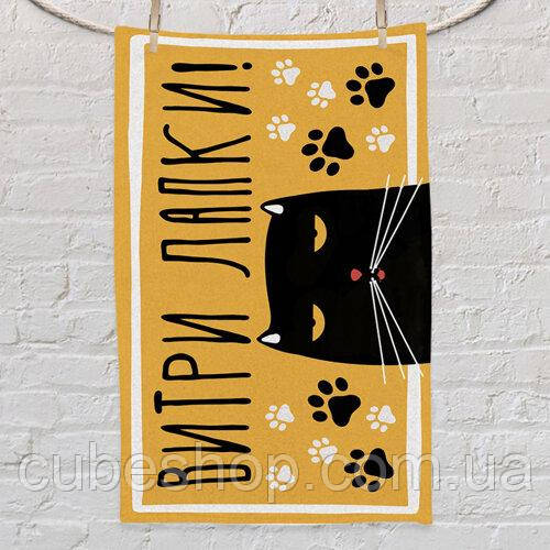 Рушник з принтом "Витри лапки!" (кіт)