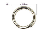 Кольца заводные Gamakatsu Hyper Split Ring №8 116кг 5шт "Оригинал"