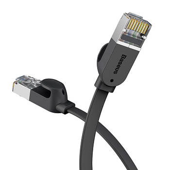 Мережевий кабель для інтернету BASEUS UTP LAN Cat6 High Speed RJ45 Gigabit Network Cable 0.5 м (чорний)