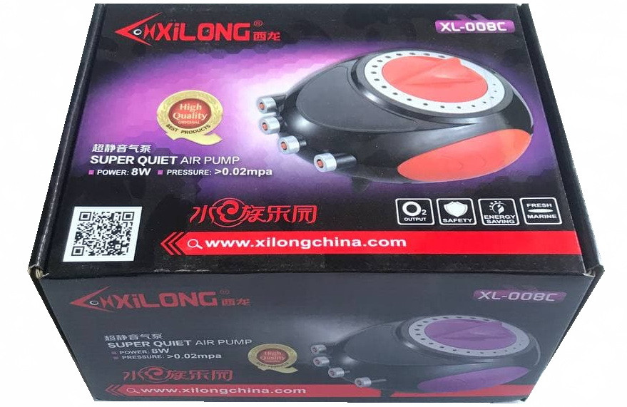 Чотириканальний компресор для акваріума Xilong XL-008C
