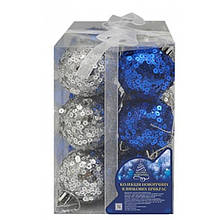 Набір ялинкових кульок NewYEAR R28100-5 (blue/silver)