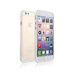 Пластиковий Бампер для iPhone 6/6S Білий з прозорою вставкою