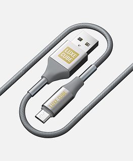 Кабель LUXE CUBE ARMORED USB to micro USB 1м сірий