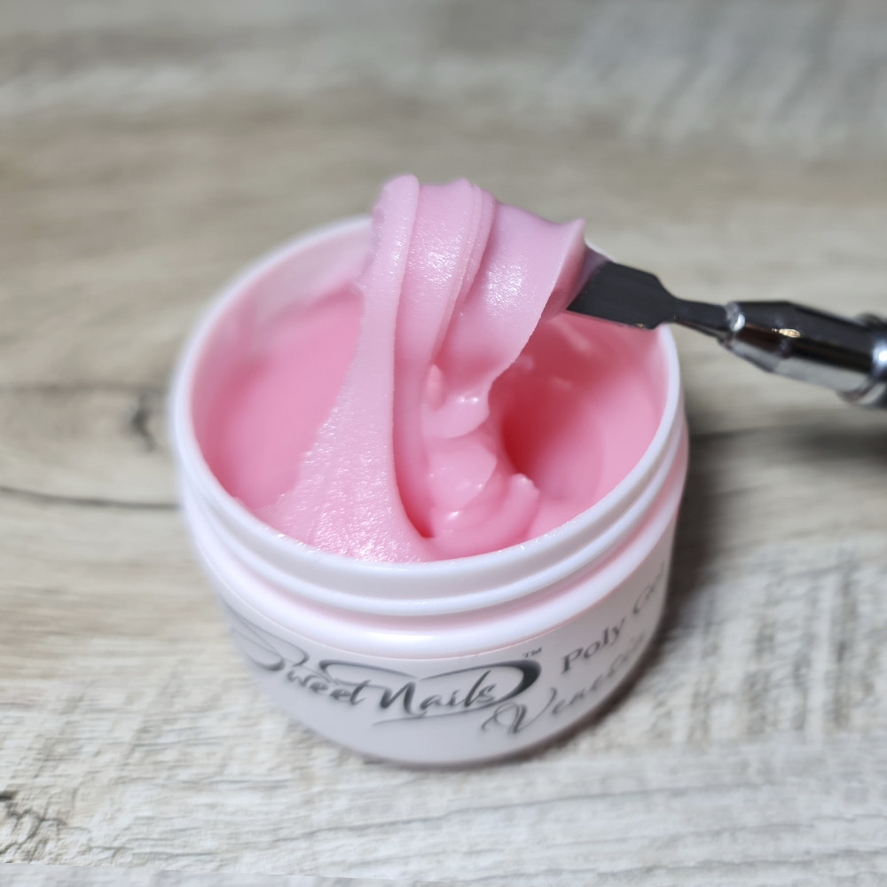Полігель для нарощування нігтів камуфлюючий Sweet Nails Veneсia світло рожевий 50 г