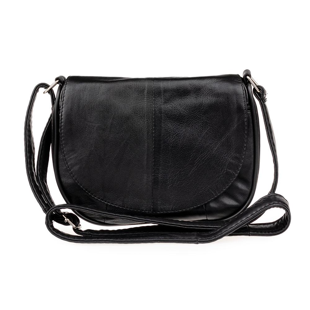 Сумка жіноча шкіряна напівкруглої форми через плече LT 5615 "Принцеса" чорна (fb)