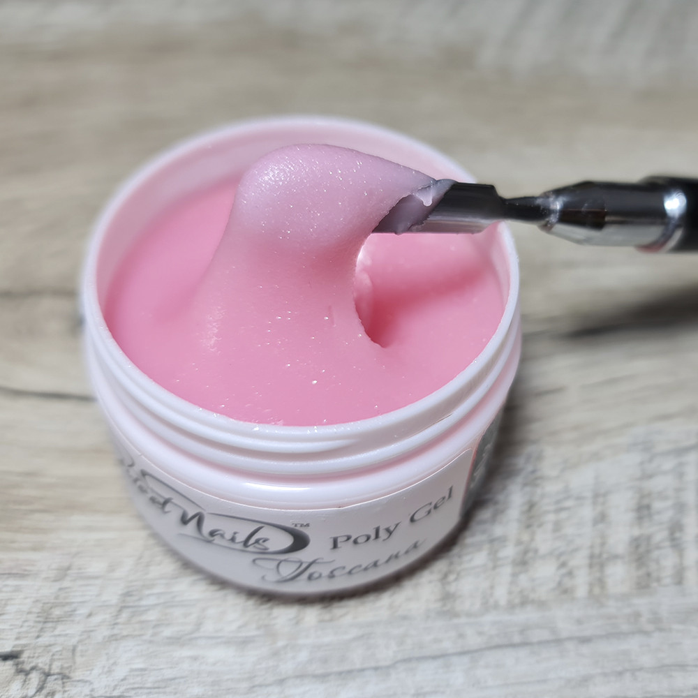 Полігель для нарощування нігтів Sweet Nails Toscana з шимером 100г