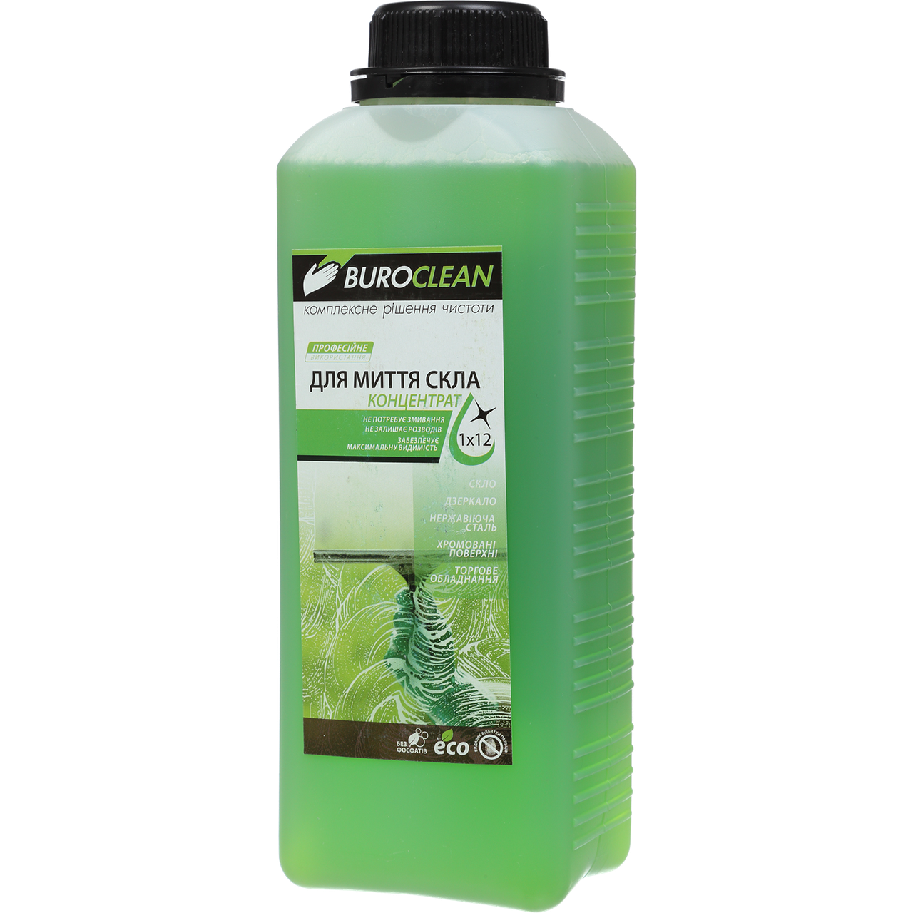 Концентрат для миття скляних і дзеркальних поверхонь BUROCLEAN SOFT Industry-3, 1л