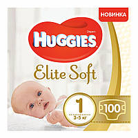 Подгузники Huggies Elite Soft 1 Хаггис Элит Софт ( 100 шт / 3-5 кг)