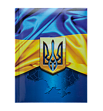 Записна книжка UKRAINE, А5, 80 арк. клітинка, тверда обкладинка, гол. ламінація з поролоном, темно-синя