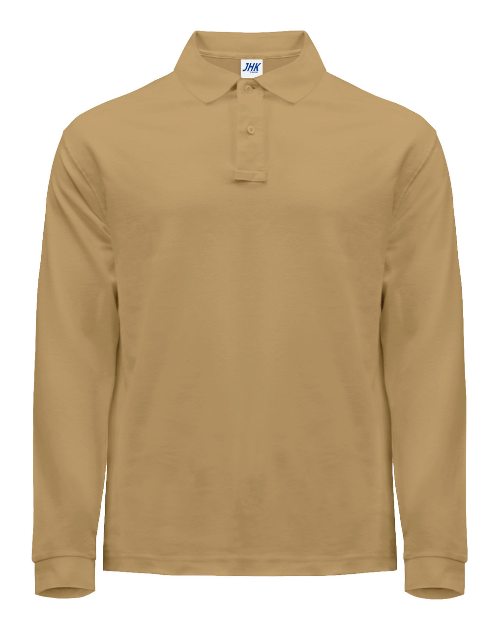 Футболка поло чоловіча з довгим рукавом і коміром бежева JHK — SAPORA210LS