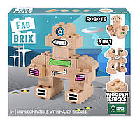 Конструктор деревянный детский FabBRIX JG 1805 Robots Роботы