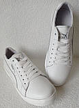 Puma classic! кросівки-кеди жіночі з білої натуральної шкіри пума !, фото 9