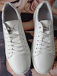 Puma classic! кросівки-кеди жіночі з білої натуральної шкіри пума !, фото 5