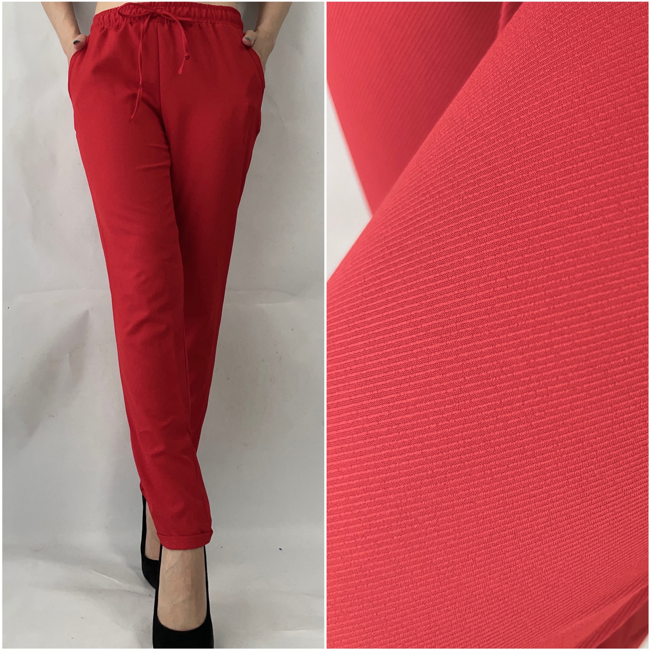Літні штани (супер софт, діагональка), No19 червоний