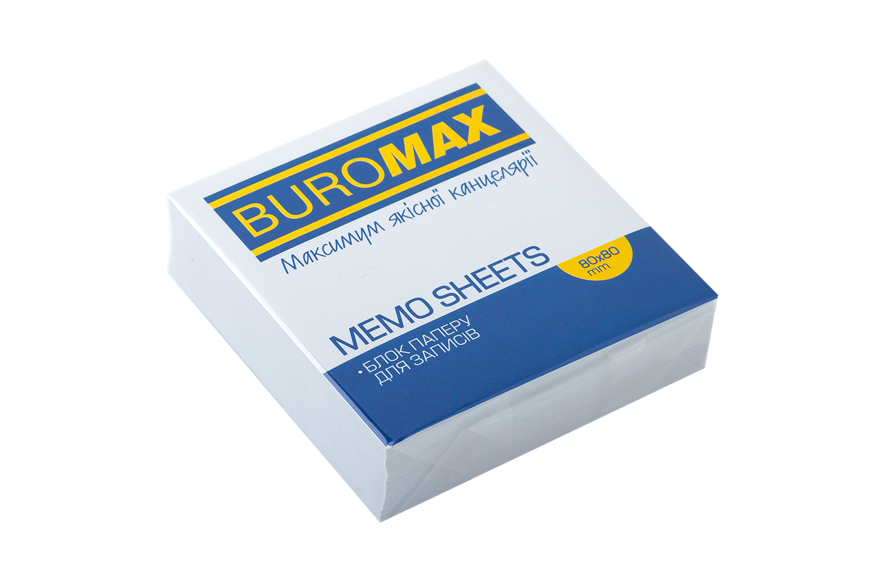 Блок білого паперу для записів, JOBMAX 80х80х20 мм, не склеєний