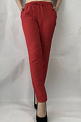 Батальні жіночі літні штани No19 червоний. супер СОФТ (діагональка)