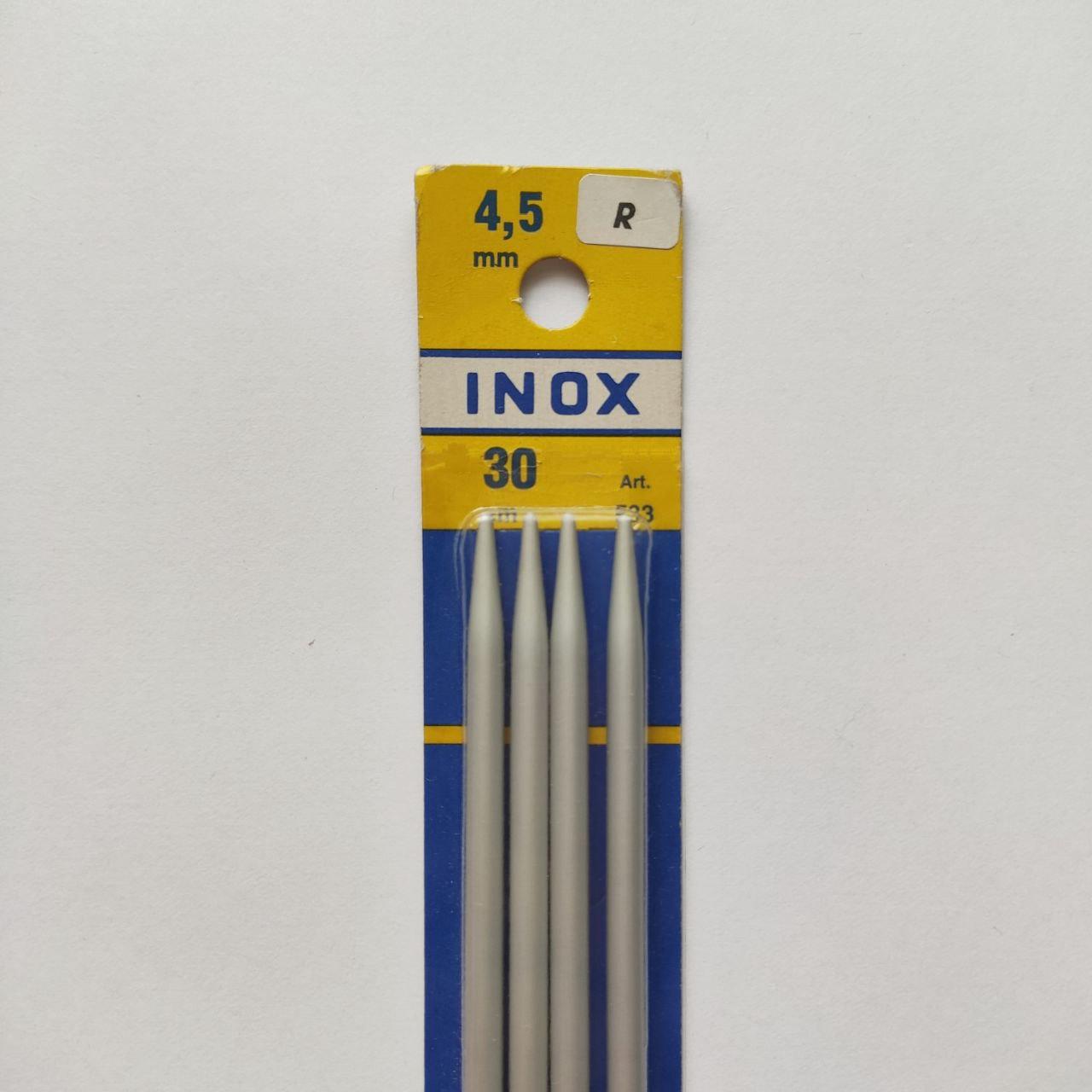 Спиці панчішні INOX PRYM Німеччина 30 см, діаметр 4,5 мм в наборі 4 шт. алюмінієві