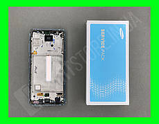 Дисплей Samsung A525 Blue A52 2021 (GH82-25524B) сервісний оригінал у зборі з рамкою