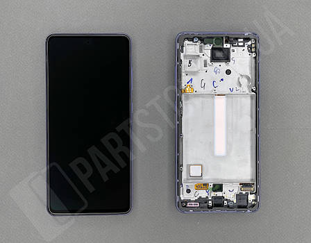 Дисплей Samsung A525 Violet A52 2021 (GH82-25524C) сервісний оригінал у зборі з рамкою, фото 2
