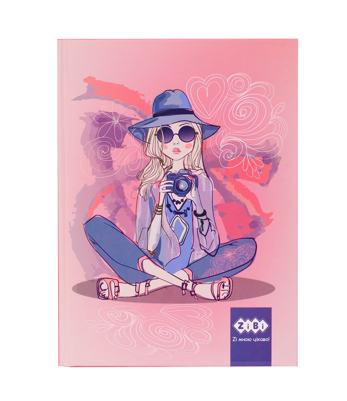 Блокнот FASHION, А5 (146х190мм), 64л., кл., тв. обл., мат. лам.+лак, KIDS Line, рожевий