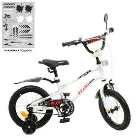 Велосипед дитячий PROFI Urban SKD45 14 ", білий з дзвінком, ліхтарем, Y14251