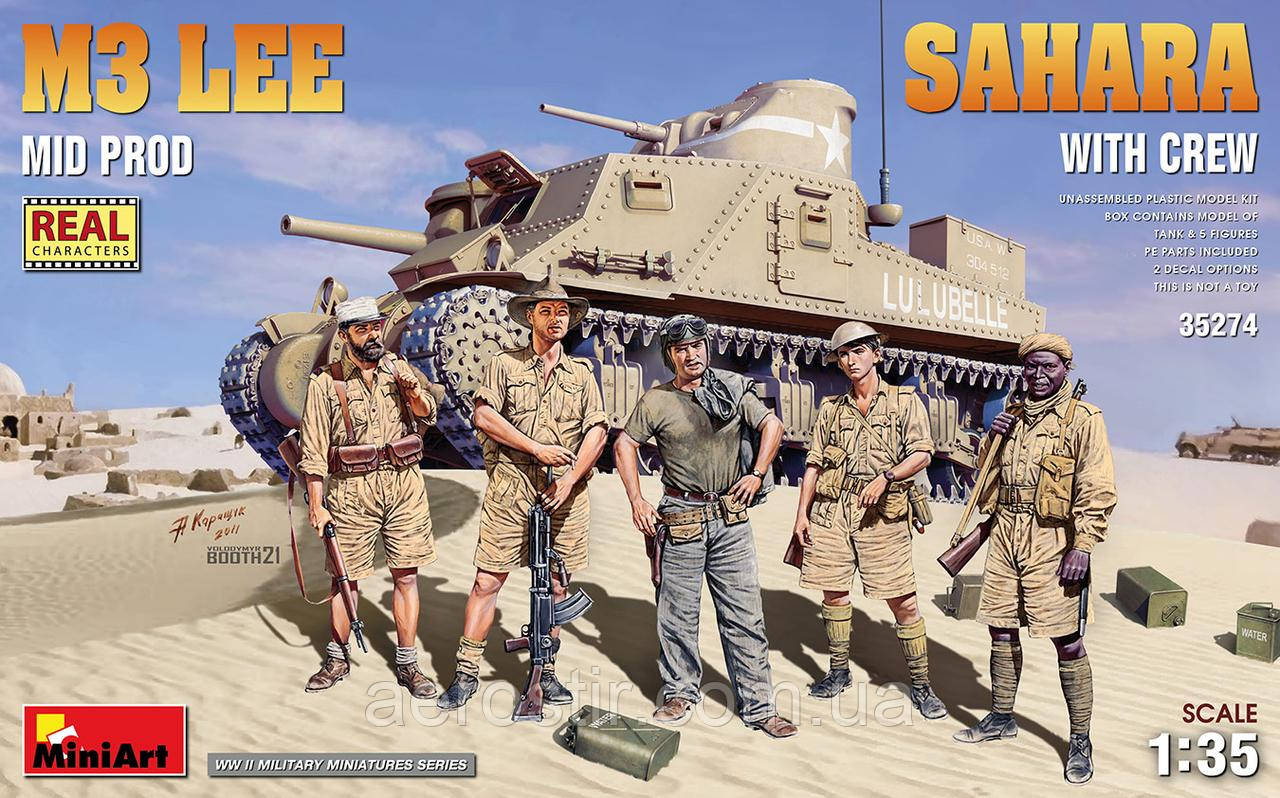 M3 LEE MID PROD. SAHARA w/CREW 1/35 MiniART 35274