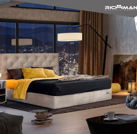 Двоспальне ліжко з м'яким наголов'ям Бристоль Richman