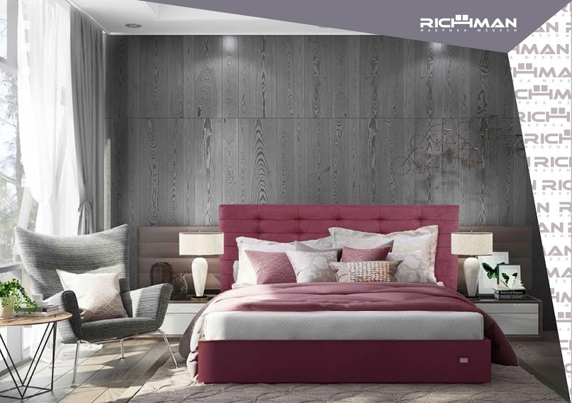 Двоспальне ліжко з м'яким наголов'ям Еріка Richman, фото 1