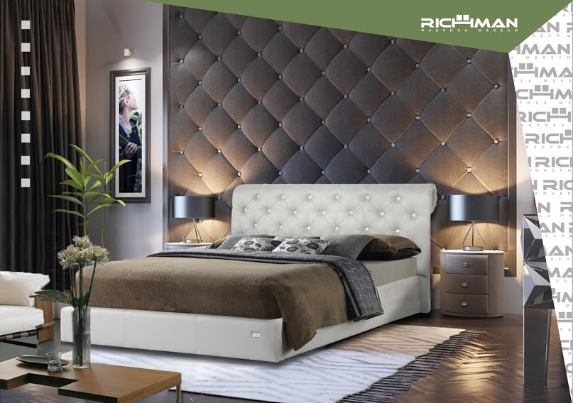 Двоспальне ліжко з м'яким голов'ям Лондон Richman, фото 1