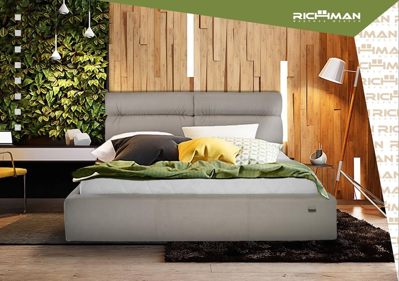 Двоспальне ліжко з м'яким голов'ям Оксфорд Richman, фото 1