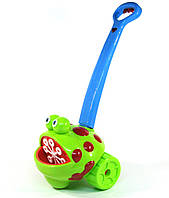 Каталка з мильними бульбашками жабка з синьою ручкою, мелодії, підсвітка