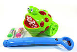 Каталка з мильними бульбашками жабка з синьою ручкою, мелодії, підсвітка, фото 2