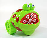 Каталка з мильними бульбашками жабка з синьою ручкою, мелодії, підсвітка, фото 7