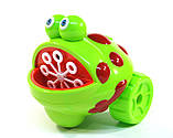 Каталка з мильними бульбашками жабка з синьою ручкою, мелодії, підсвітка, фото 4