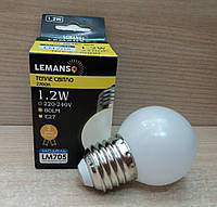 Светодиодная лампа LED Lemanso LM705 Е27 1.2W 220V 2700K теплый свет для гирлянд белт лайт