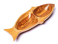 Деревянная Менажница блюдо Рыба длина 35 см