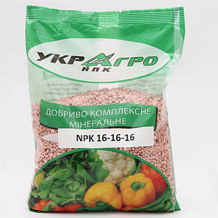 Добриво гранульоване комплексне NPK 16.16.16, упаковка 1 кг УкрАгро, фото 2