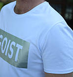 Біла футболка чоловіча приталена "EGOIST". Колір білий Vlad&K, фото 4