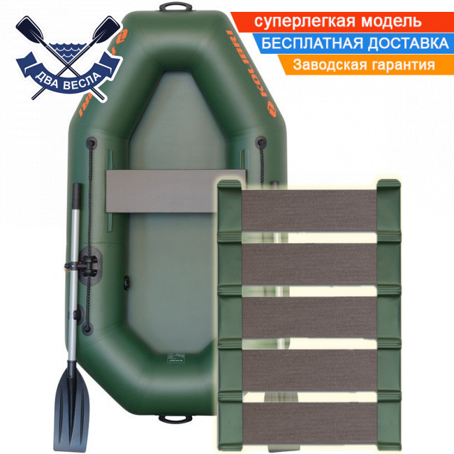 Надувний човен Kolibri K-190 одномісний гребний човен ПВХ Колібрі рейковий настил