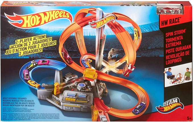 Моторизований трек Хот Вілс "Штормове обертання" Hot Wheels Spin Storm Motorized Track, фото 2