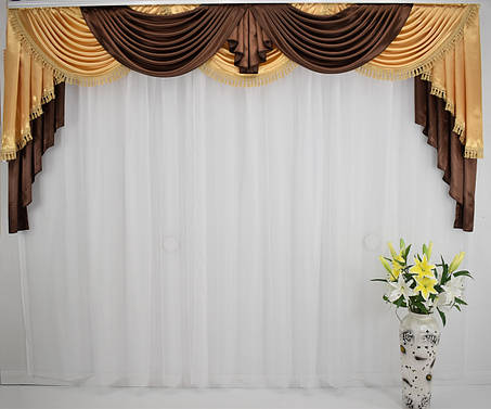 Готовий ламбрекен "Каліпсо Золото", 3м, фото 1