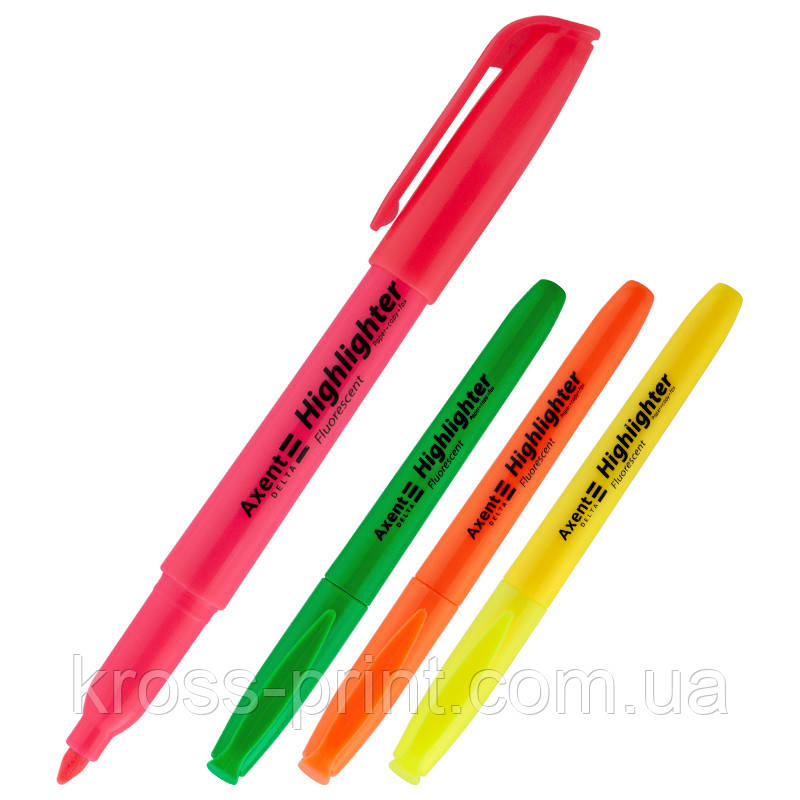 Маркер Highlighter D2503, 2-4 мм кліноп, набір із 4 кв