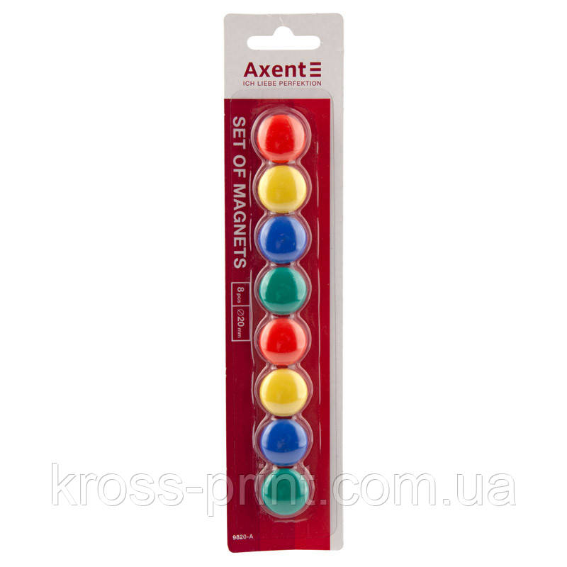 Набір магнітів Axent 9820-A 20 мм, 8 штук