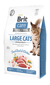 Корм для котів великих порід Brit Care Cat GF Large cats Power & Vitality 400 г (курка та качка)